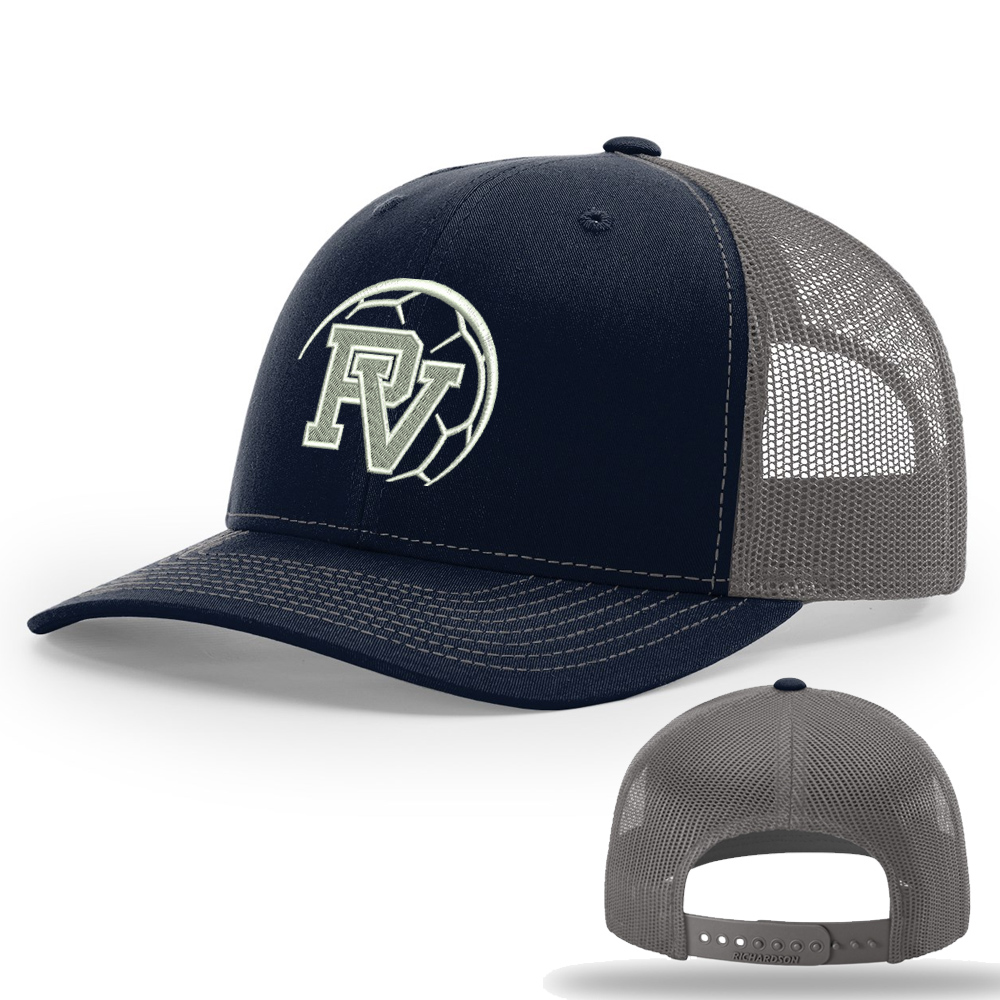 PV Boys Soccer Richardson Pro Crown Mesh Back Adjustable back cap Split-navy/Charcoal