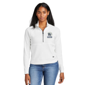 PV Boys Soccer New Era Ladies STS 1/2-Zip-White