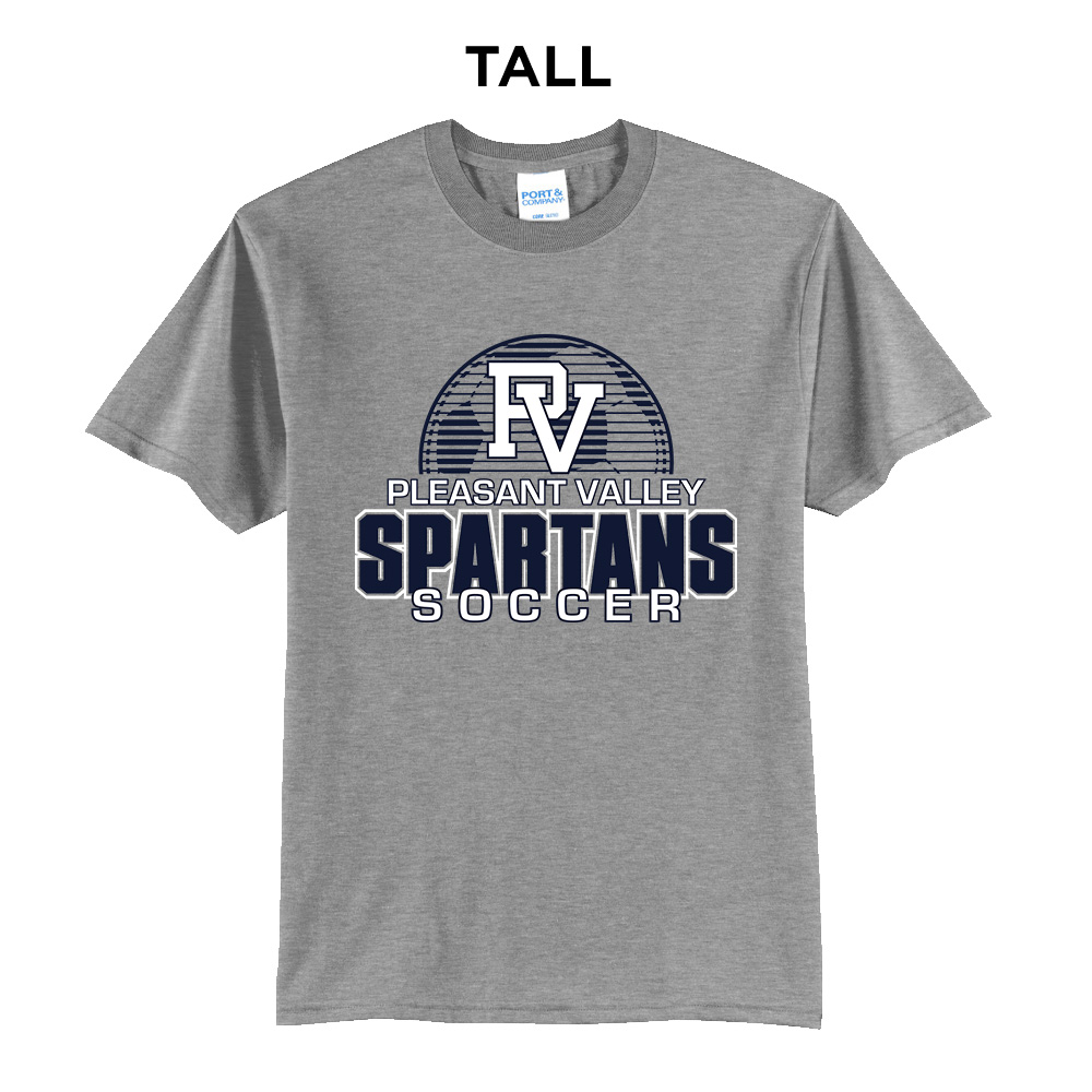PV Boys Soccer Tall Short Sleeve Tee-Athletic Heather