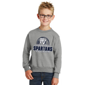 PV Boys Soccer Youth Fleece Crewneck Sweatshirt-Athletic heather
