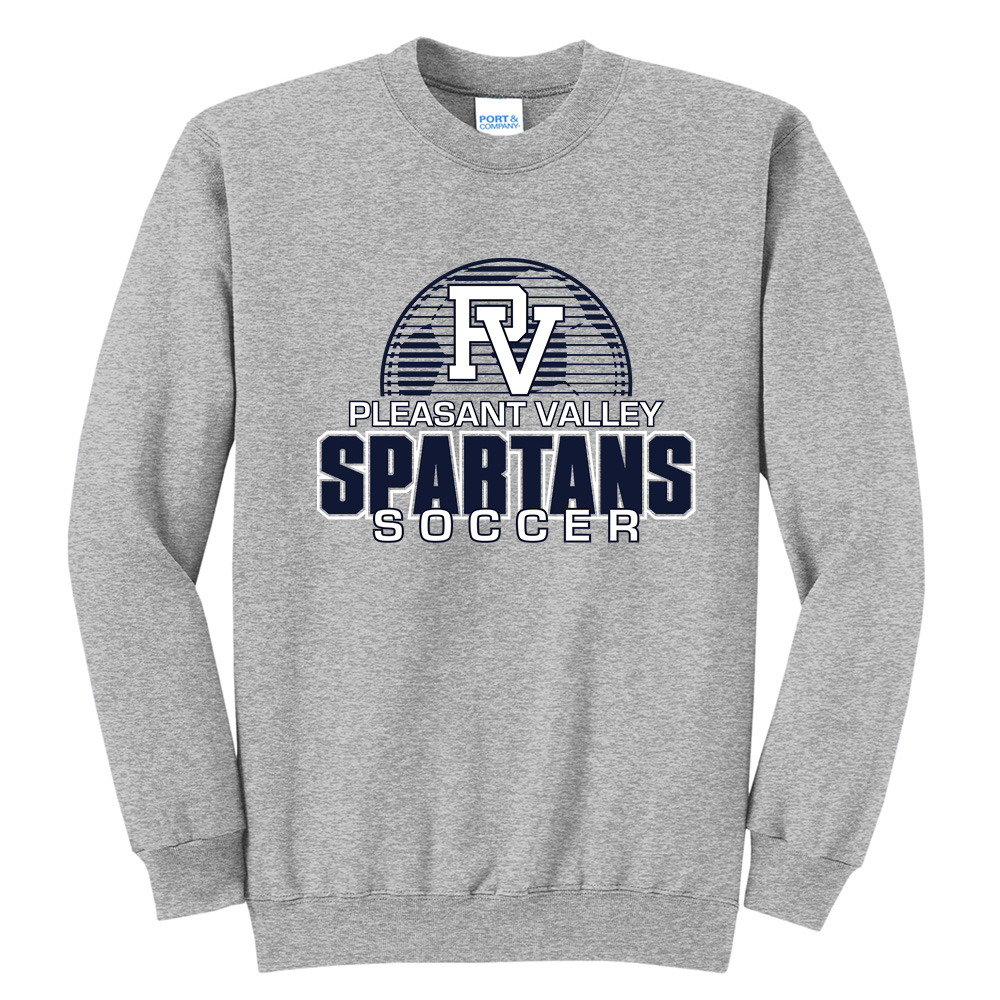 PV Boys Soccer Unisex Fleece Crewneck Sweatshirt-Athletic heather