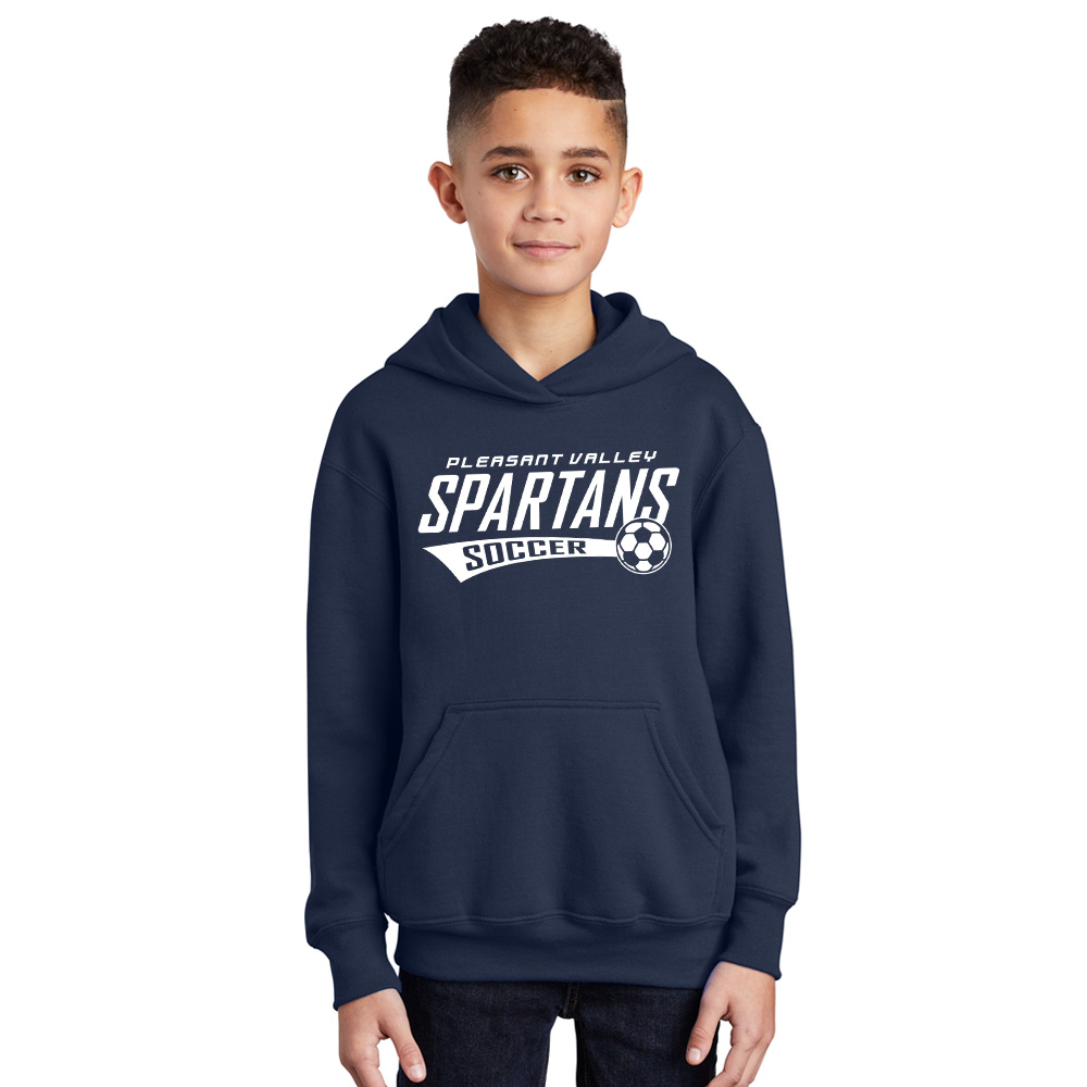 PV Boys Soccer Youth Fleece Hooded Sweatshirt-Navy