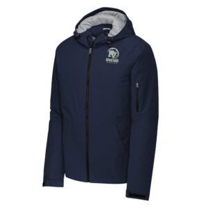 PV Boys Soccer Sport-Tek men Waterproof Insulated full zip hooded Jacket-Navy