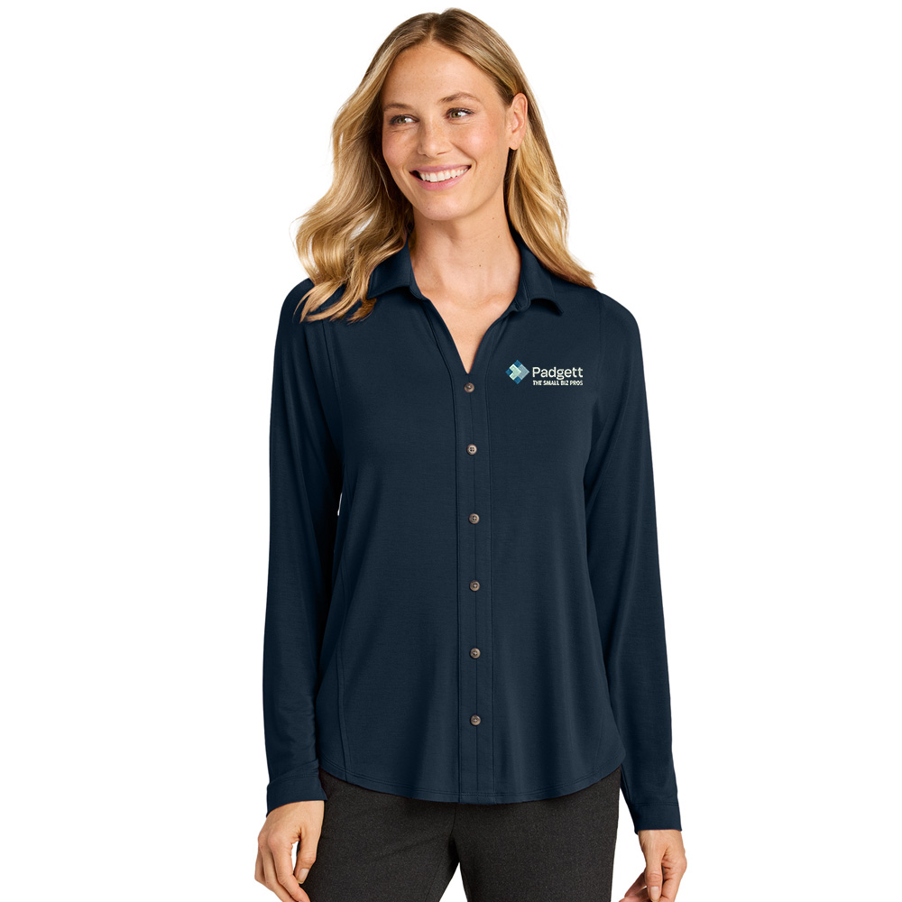 Padgett Port Authority Women’s Luxe Knit Button Tunic-River Blue Navy