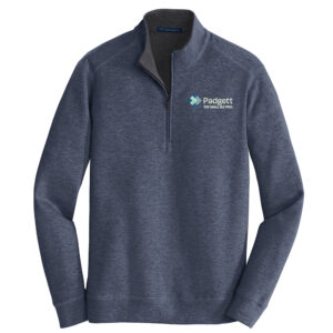Padgett Port Authority Interlock 1/4 Zip Men-Estate Blue Heather/Charcoal Heather
