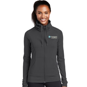 Padgett Sport-Tek Ladies Sport-Wick Stretch Full-Zip Jacket-Charcoal