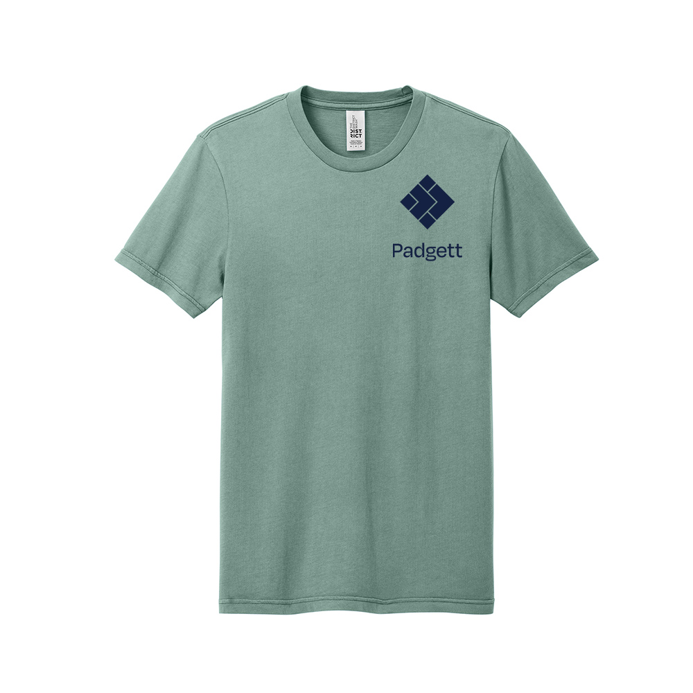Padgett District Wash Unisex Garment dyed combed cotton Short Sleeve Tee-Sage