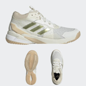 27. adidas Women’s Crazyflight 6 Mid Volleyball Shoes-Off White/Gold Metallic