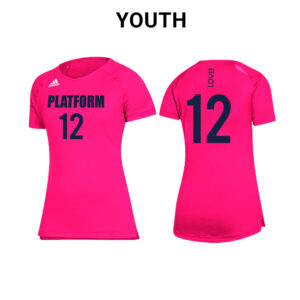 04. Platform Elite Youth HiLo Cap Sleeve Jersey-Shock Pink