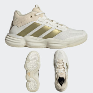 23. adidas Women’s Court Stabil Volleyball Shoes-Off White/Gold Metallic