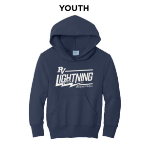 PV Lightning Youth BB Youth Fleece Hooded Sweatshirt-Navy