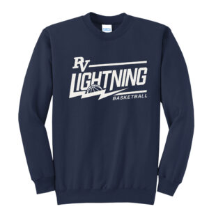 PV Lightning Youth BB Unisex Fleece Crewneck Sweatshirt-Navy