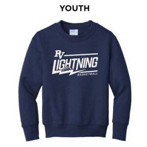 PV Lightning Youth BB Youth Fleece Crewneck Sweatshirt-Navy