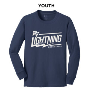 PV Lightning Youth BB Youth Cotton Long Sleeve Tee-Navy