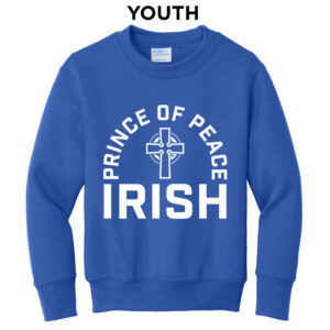 Prince of Peace Youth Fleece Crewneck Sweatshirt-Royal