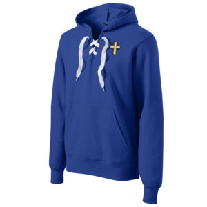 Prince of Peace Sport Tek Lace Up Pullover Hooded Sweatshirt-True Royal