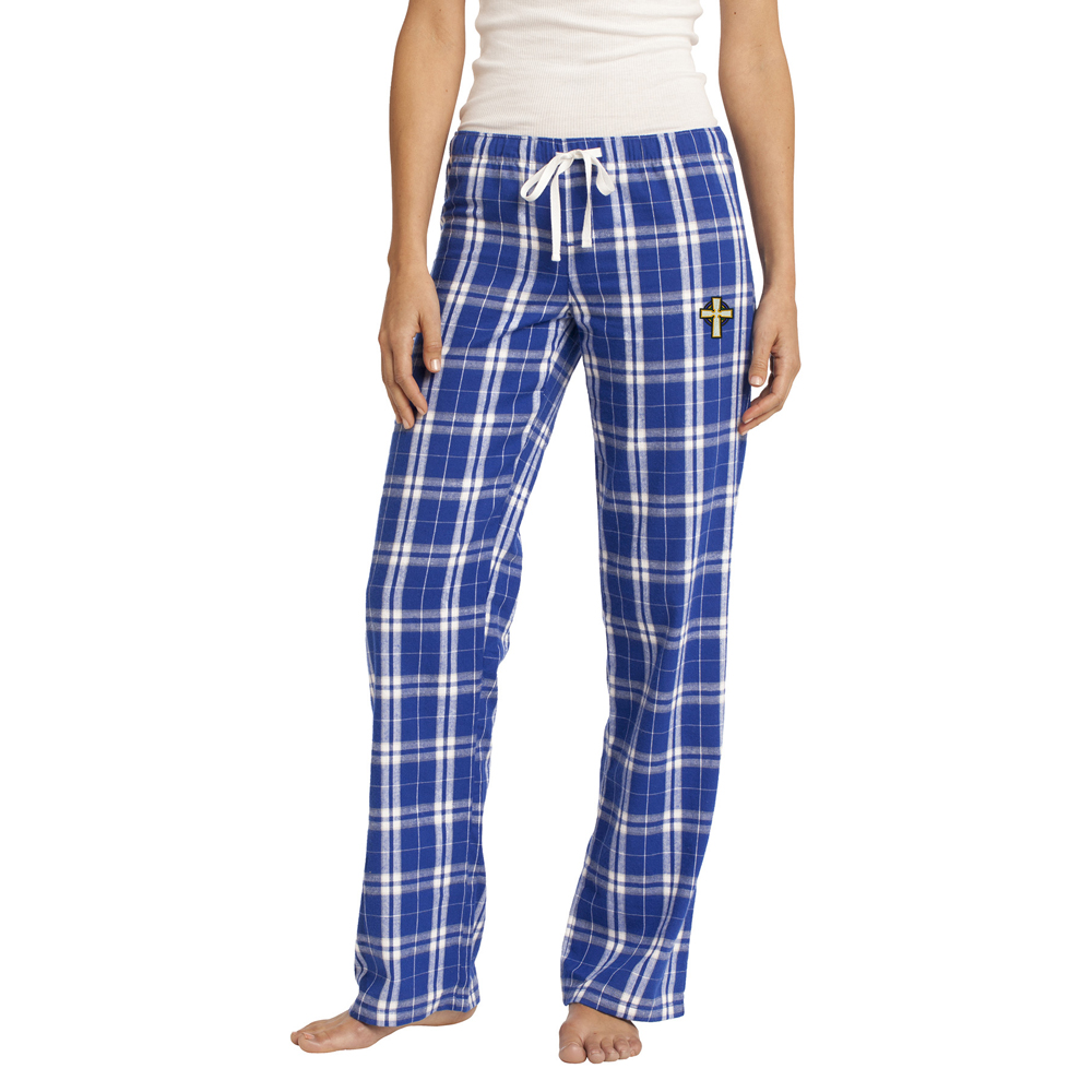Prince of Peace District Women Flannel Plaid Pant-Royal