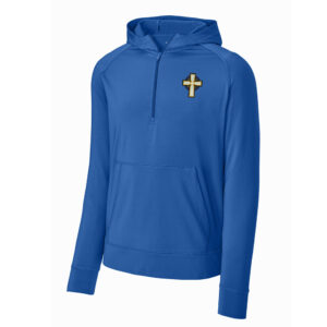 Prince of Peace Sport-Tek men Sport-Wick Stretch 1/2-Zip Hoodie-Royal