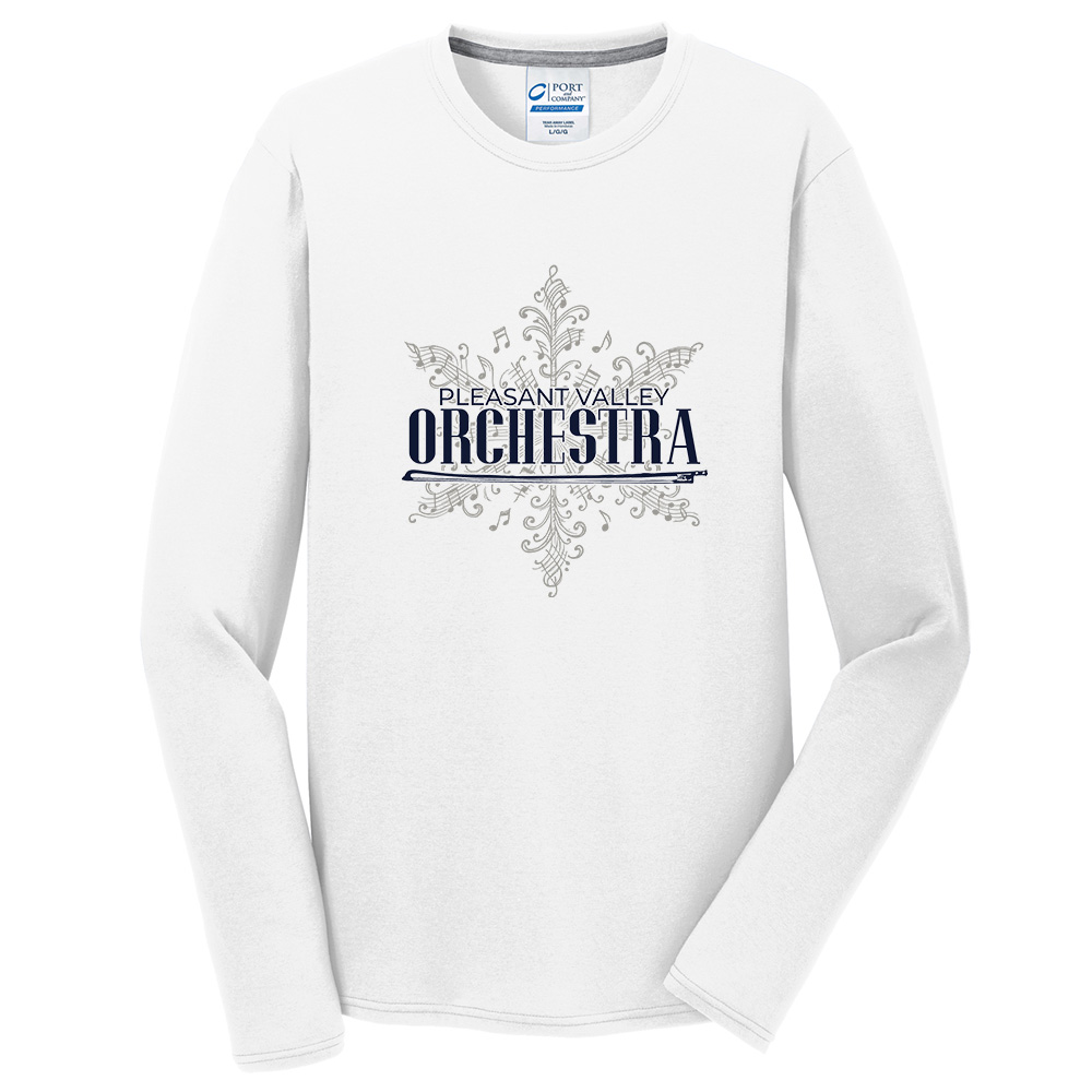 PV Orchestra Men Long Sleeve Essential Blended Performance Tee-White