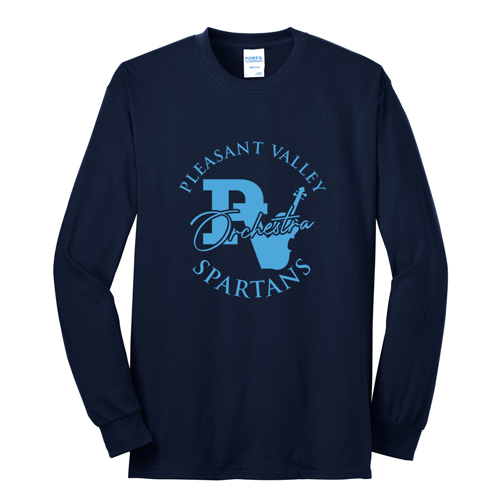 PV Orchestra Unisex Long Sleeve Tee-Navy
