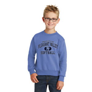 PV SB Youth Fleece Crewneck Sweatshirt-Carolina Blue