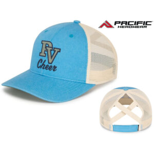 PV Cheer Cap Pacific Ladies Ponytail Cap-Light blue/Beige