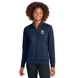 PV Cheer Sport Tek Ladies Sport Wick Stretch Full Zip Cadet Jacket-Navy