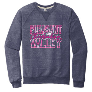 PV Cheer Unisex Jerzees Snow Heather French Terry Raglan Crew-Navy