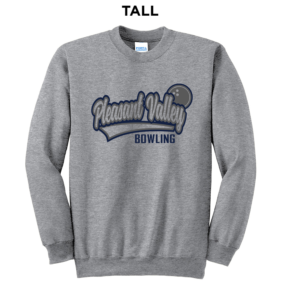 Spartans Bowling Tall Unisex Basic Crewneck Sweatshirt-Athletic Heather