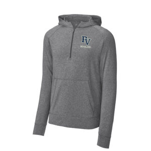Spartans Bowling Sport-Tek men Sport-Wick Stretch 1/2-Zip Hoodie-Charcoal Grey heather