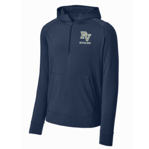 Spartans Bowling Sport-Tek men Sport-Wick Stretch 1/2-Zip Hoodie-True Navy
