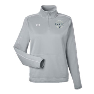 PV Volleyball Club Under Armour Women Command Warm Up 1/4 Zip-Mod Grey/White