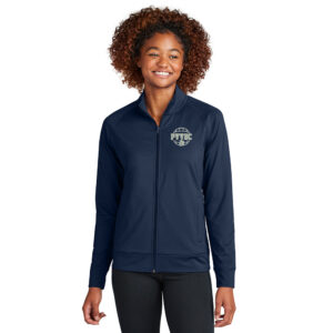 PV Volleyball Club Sport-Tek Ladies Sport-Wick Stretch Full-Zip Cadet Jacket-navy