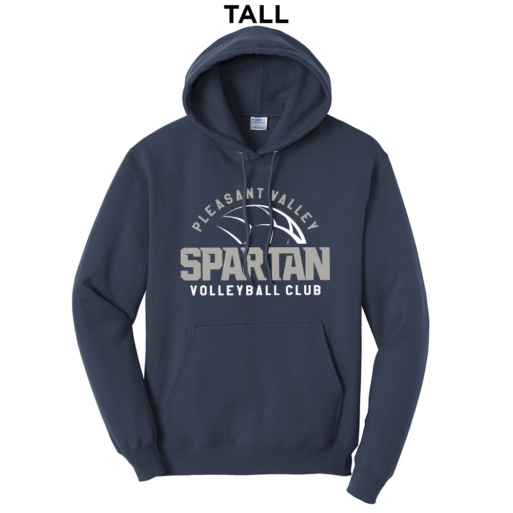 PV Volleyball Club Tall Hooded Sweatshirt-Navy