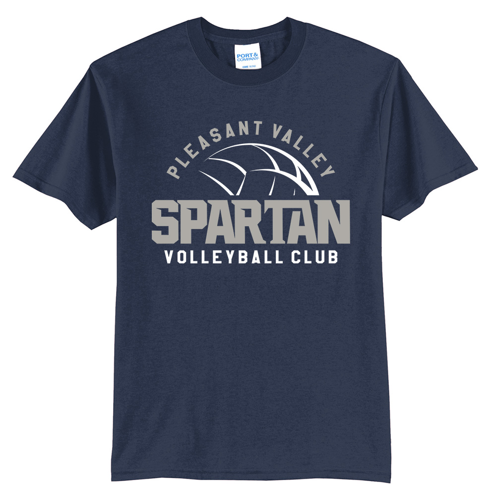 PV Volleyball Club Unisex Short Sleeve Tee-navy