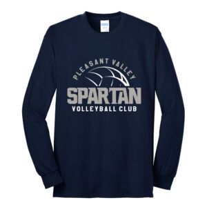 PV Volleyball Club Unisex Cotton Long Sleeve Tee-Navy