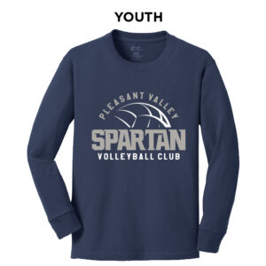 PV Volleyball Club Youth Long Sleeve Tee-Navy