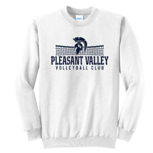 PV Volleyball Club Unisex Fleece Crewneck Sweatshirt-White