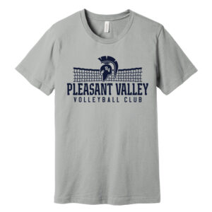 PV Volleyball Club Bella and Canvas Unisex Short Sleeve Tee-Silver