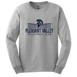 PV Volleyball Club Unisex Cotton Long Sleeve Tee-Ash