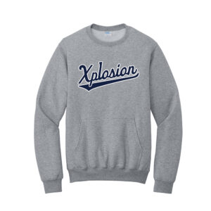 PV Xplosion Unisex Core Fleece Crewneck Pocket Sweatshirt-Athletic Heather