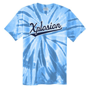 PV Xplosion Unisex Tie Dye Cotton Short Sleeve Tee-Light Blue