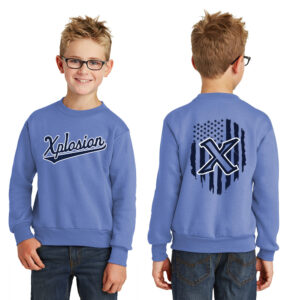 PV Xplosion Youth Crewneck Sweatshirt-Carolina Blue