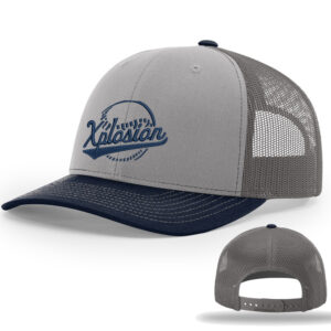 PV Xplosion Richardson Pro Crown Mesh Back Adjustable back cap Tri Color-Grey/Charcoal/Navy