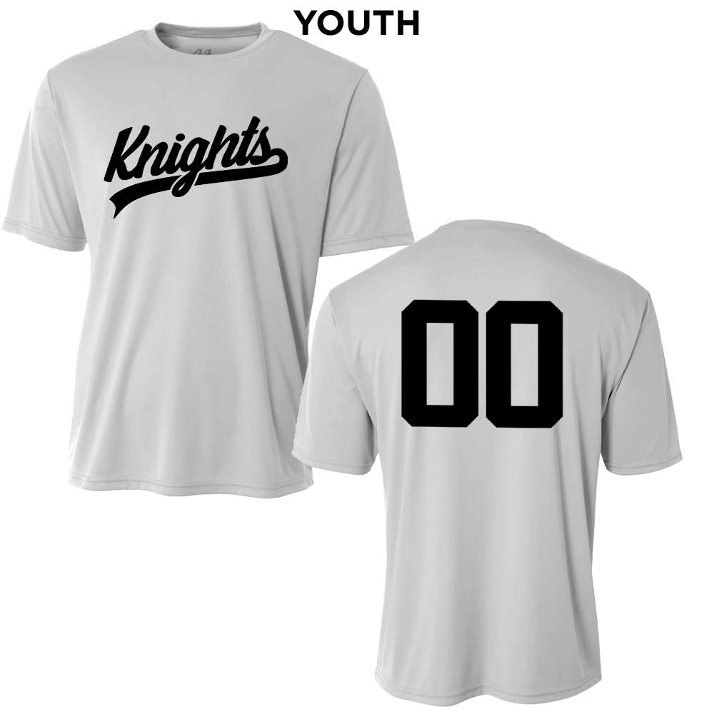 Knights Holiday Youth Cooling Performance Tshirt- Silver