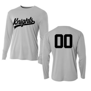 Knights Holiday Adult Cooling Performance long sleeve Crew Tee-Silver