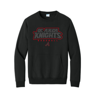 Knights Holiday Unisex Core Fleece Crewneck Pocket Sweatshirt-Black
