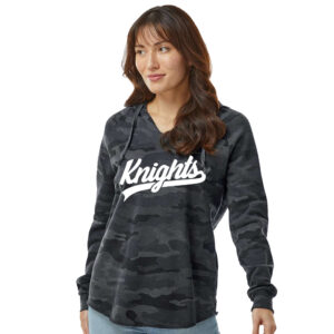 Knights Holiday Independent Trading Co. – Women’s Lightweight California Wave Wash Hooded Sweatshirt-Black Camo