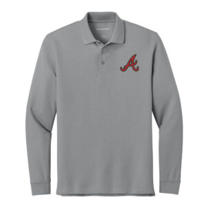 Knights Holiday Port Authority Men Wearever Signature Pique Long Sleeve Polo-Gusty Grey