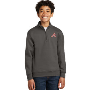 Knights Holiday  Youth Core Fleece 1/4-Zip Pullover Sweatshirt-Charcoal